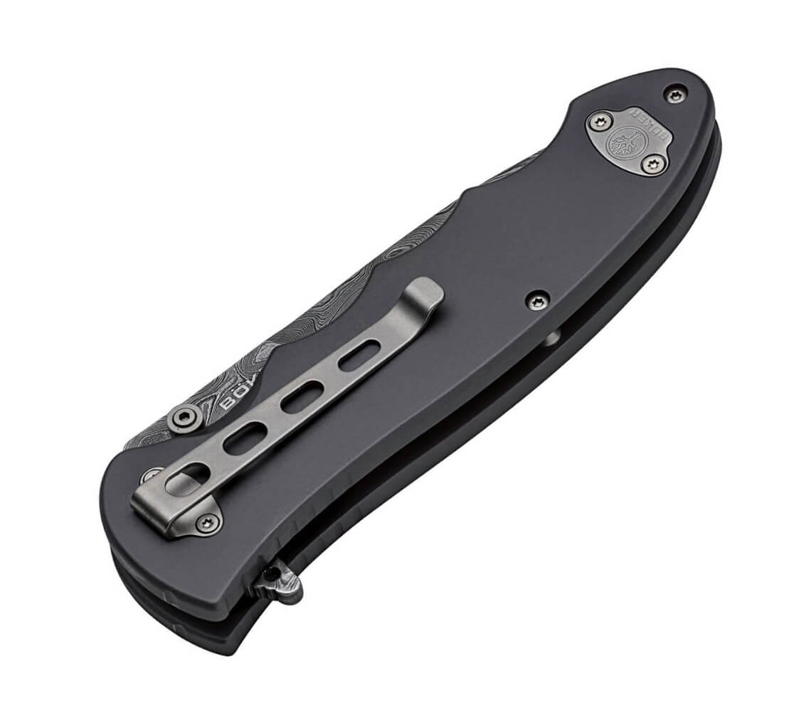Boker Leopard-Damast III Collection pocket knife with damask blade and aluminum and damask handle