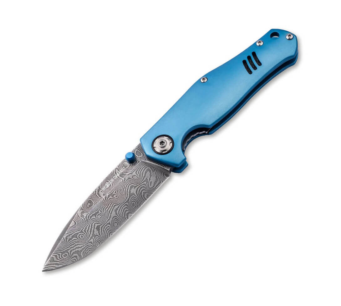 Boker 1969 Z28-Damast navaja de colección con hoja de damasco y m...