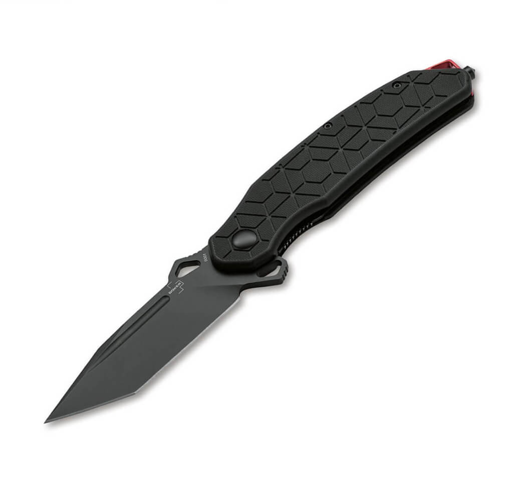 Böker Plus Yokai pocket knife with tanto type D2 steel blade and ...