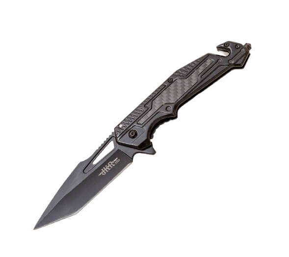 Couteau de sauvetage JKR PRO 10009 avec manche en acier inoxydabl...