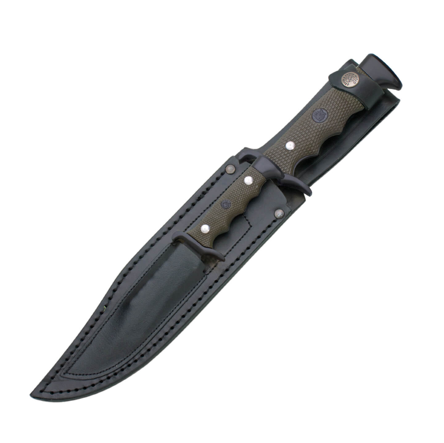 Cuchillos Bowie Nieto Combate 2 en 1 con mango de ABS y hoja negra de 23 y 11 cm