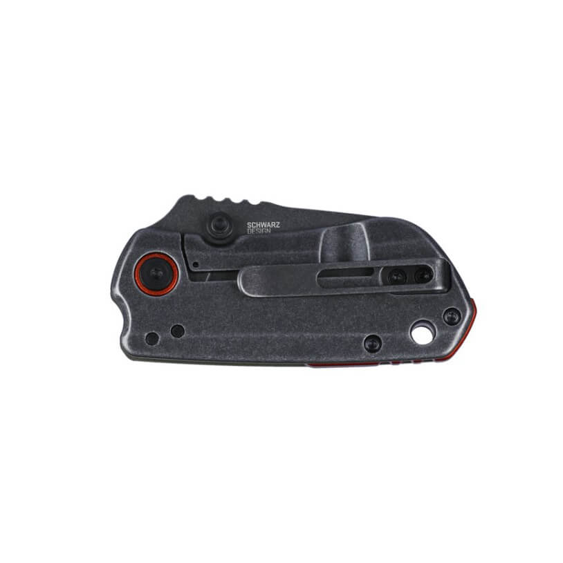 Navaja táctica CRKT Overland Compact 6277 con hoja negra de acero D2 y bloqueo framelock
