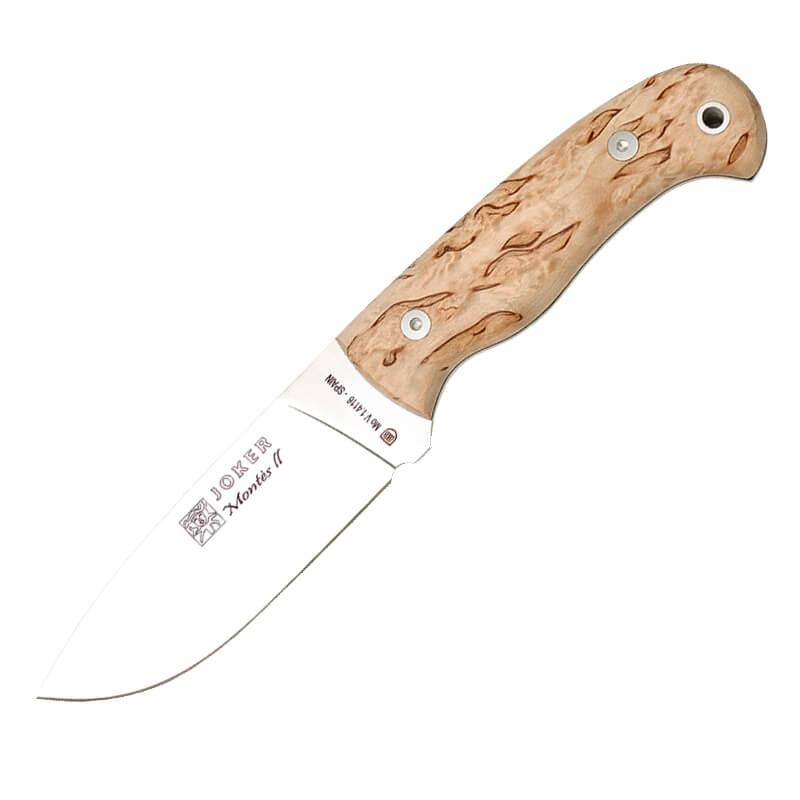Joker Montés II hunting knife with birch wood handle and 11 cm blade