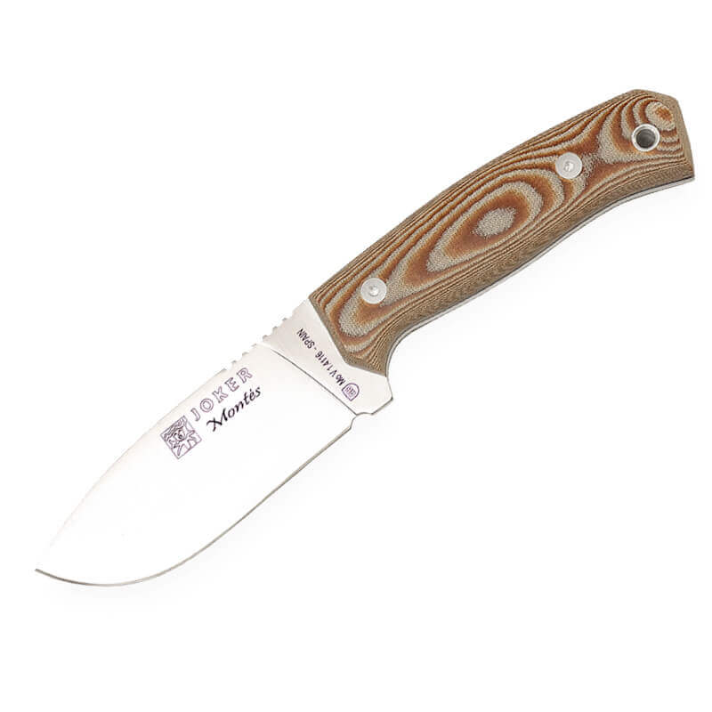 Joker Montés hunting knife with brown micarta handle and 10.5 cm blade