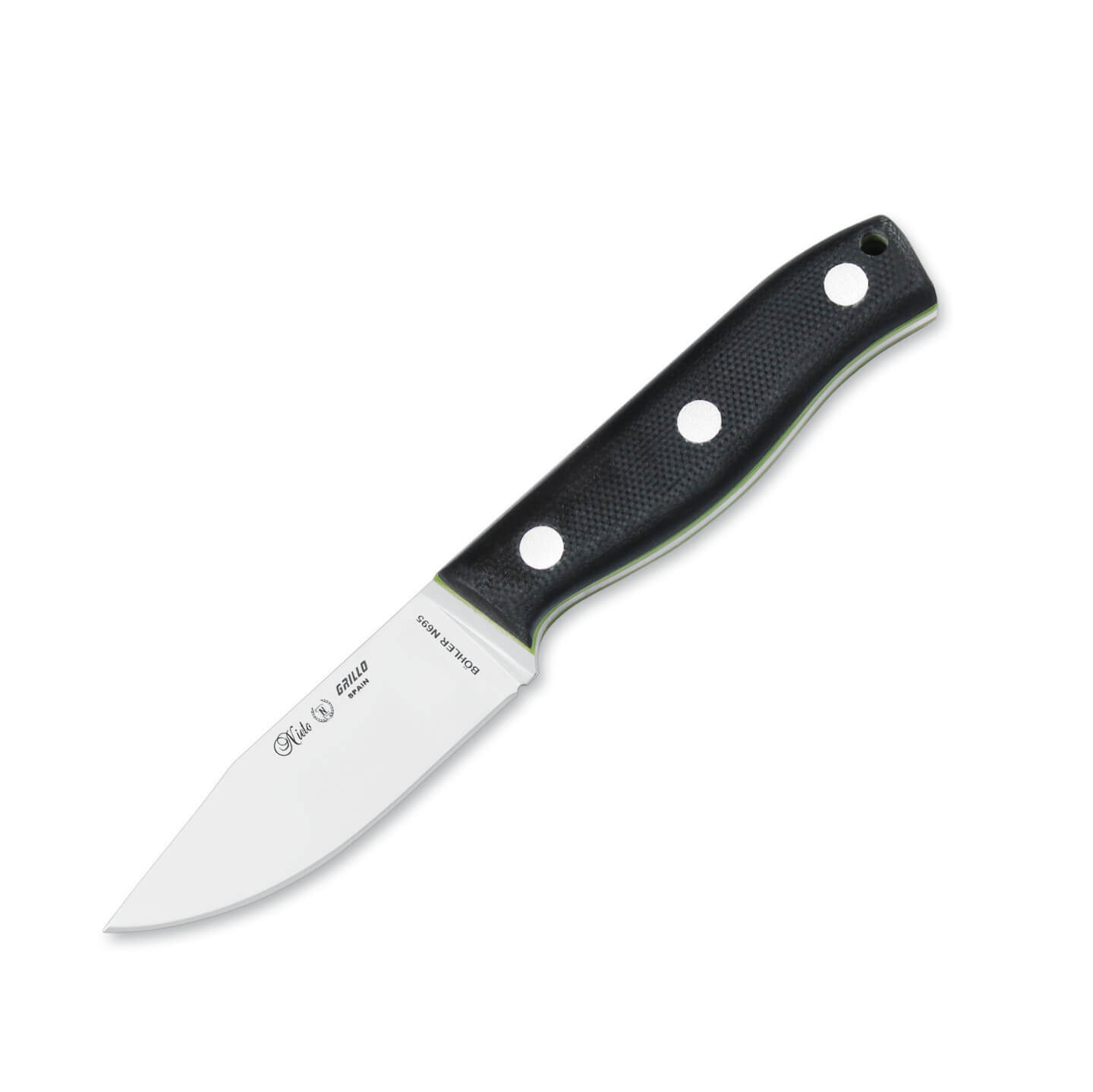 Cuchillo de cuello Nieto Grillo con mango de G10 negro y hoja de ...
