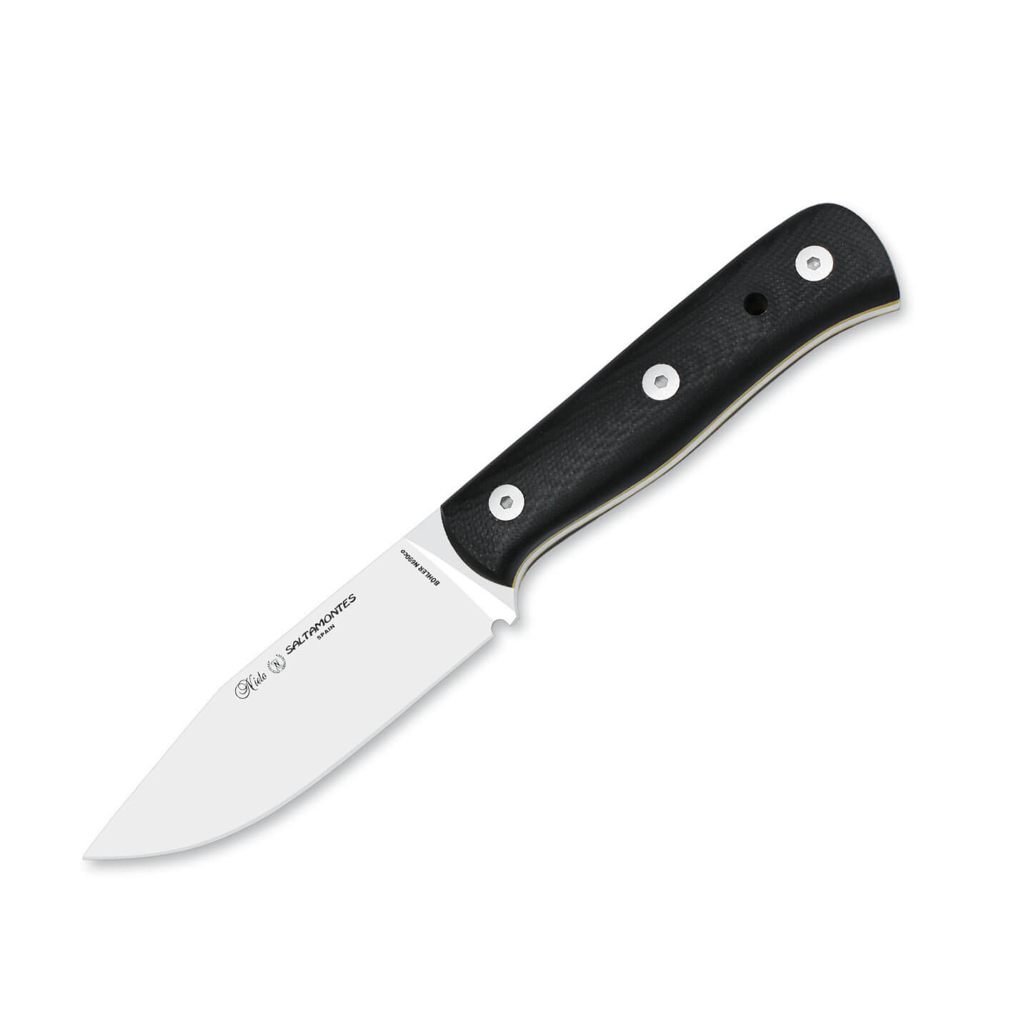 Cuchillo Nieto Saltamontes con mango de G10 negro y hoja de Böhle...
