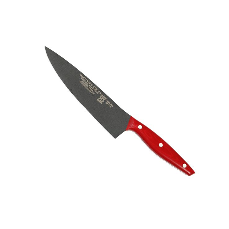 Cuchillo cocinero con hoja teflonada de 20 cm y mango de micarta ...
