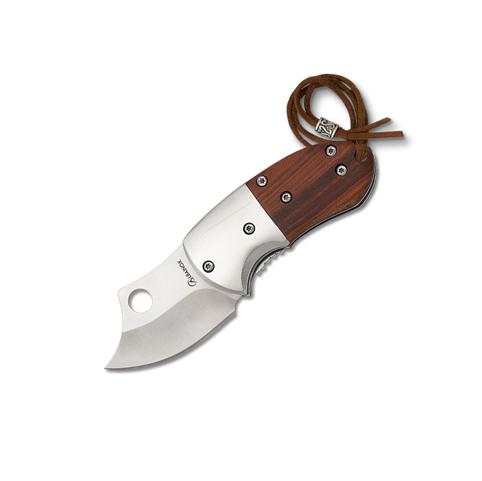 Navaja de bolsillo con mango de madera y hoja pequeña de 4.5 cm c...