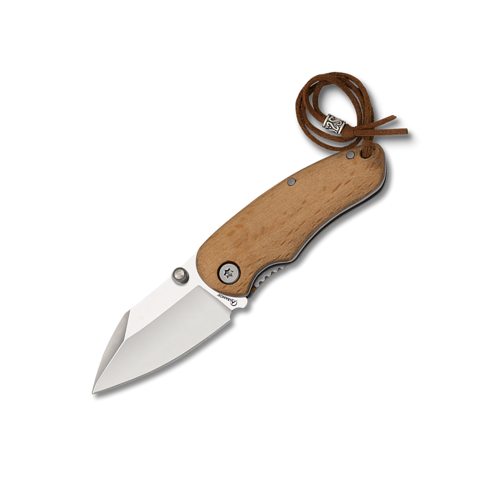 Navaja de bolsillo con mango de madera y hoja pequeña de 5.5 cm c...