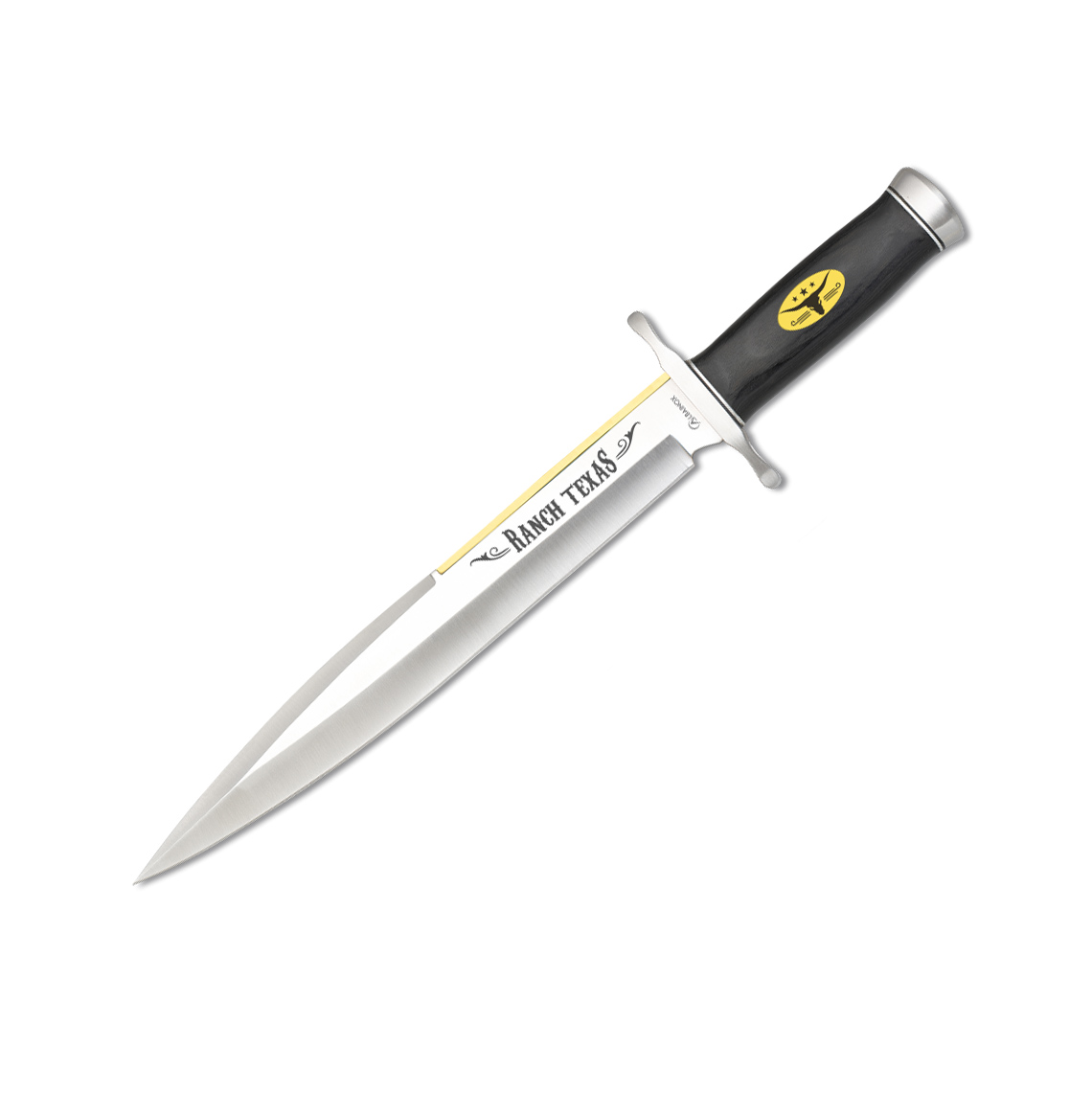 Cuchillo de caza Ranch Texas con mango de madera y hoja de 30.5 c...