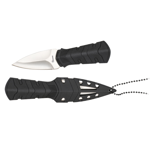 Halsmesser mit 6,3 cm langer, einschneidiger Edelstahlklinge
