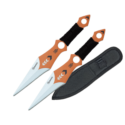 Conjunto de 2 facas de arremesso de 16,5 cm com cabo de corda e f...
