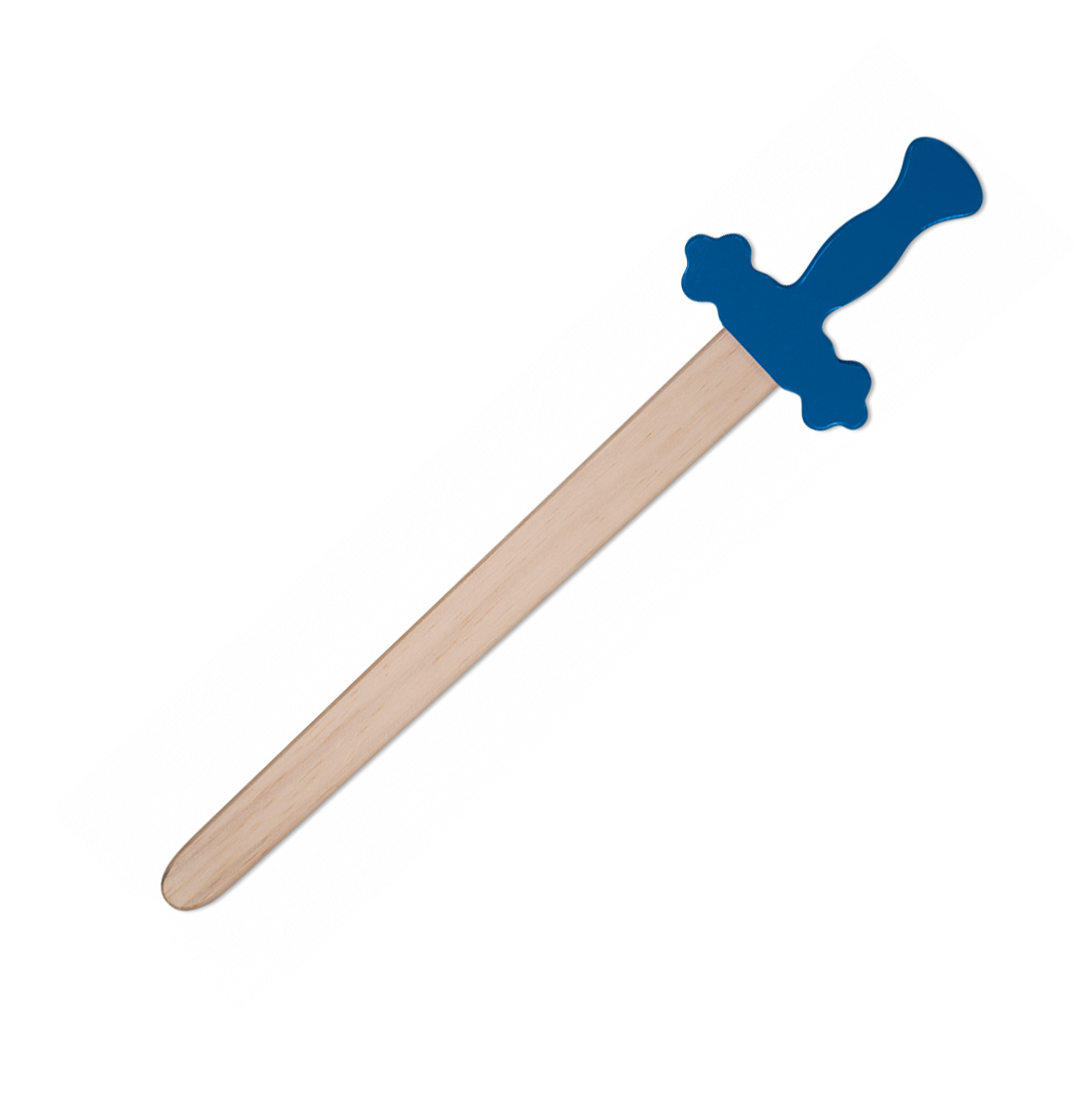 Épée en bois avec manche bleu et d'une longueur de 53,5 cm