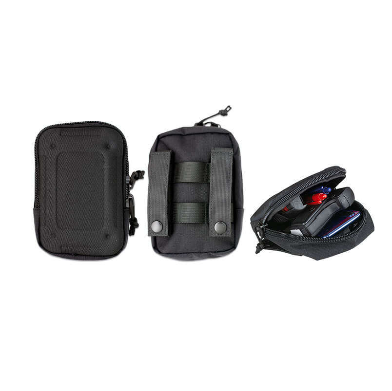 Bolso accesorio negro con sistema Molle 12x17x4.5 cm