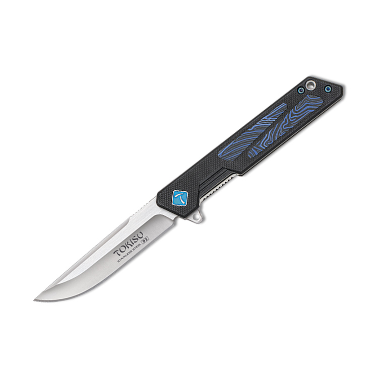 Navaja táctica Tokisu con hoja D2 de 8.1 cm y mango de G10 damasc...