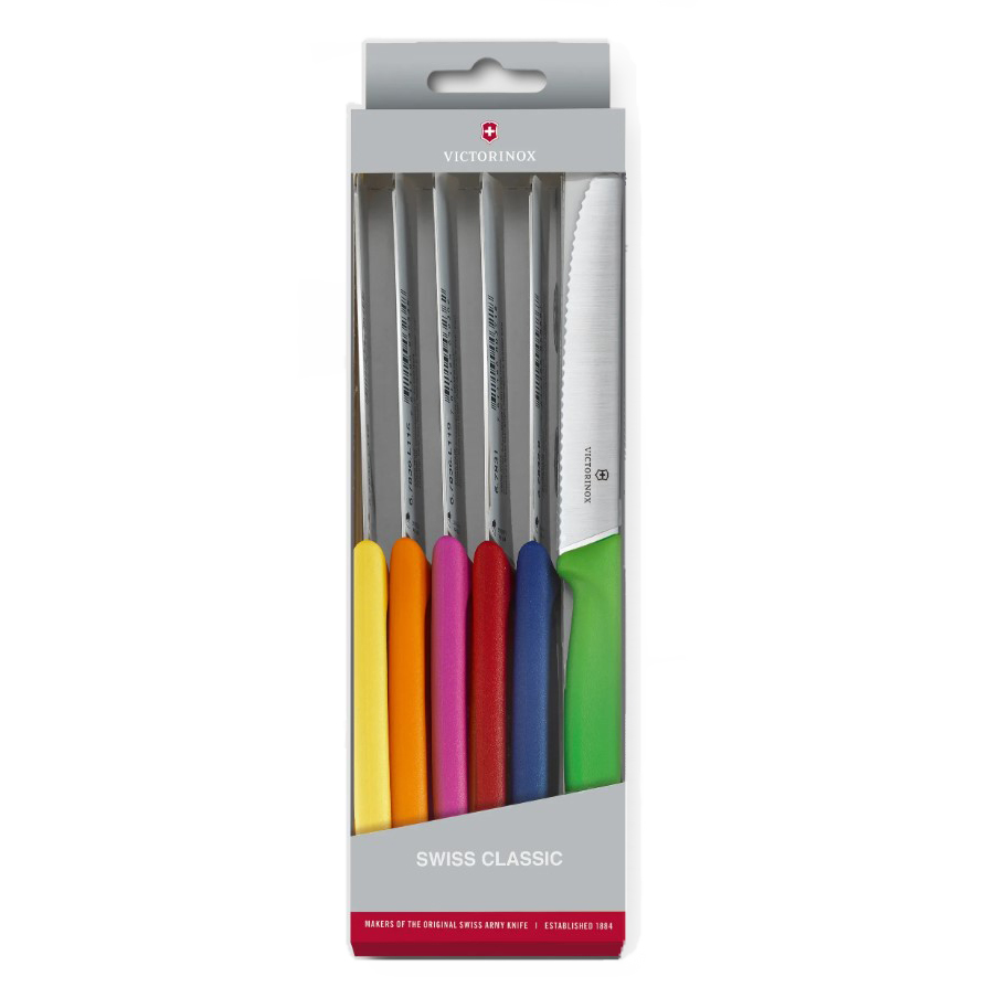 Set de cuchillo para tomate 6 piezas de colores