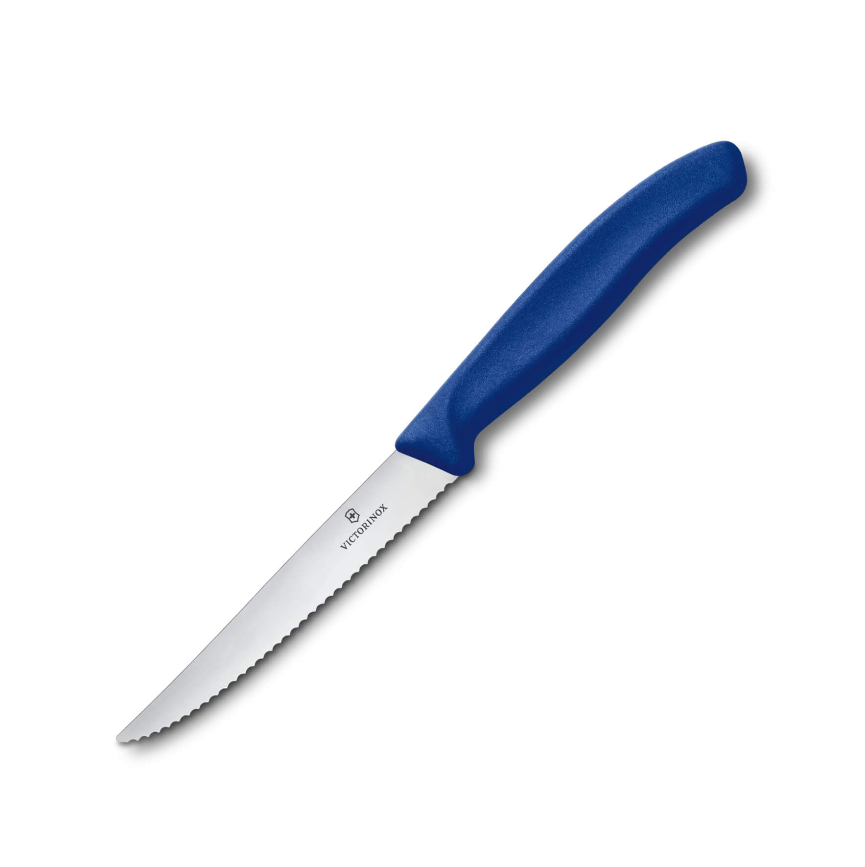 Cuchillo para bistec y pizza Victorinox Swiss Classic filo dentado mango azul