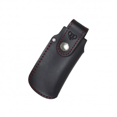 Cudeman Messerscheide, schwarzes und rotes Leder. 9 cm lang