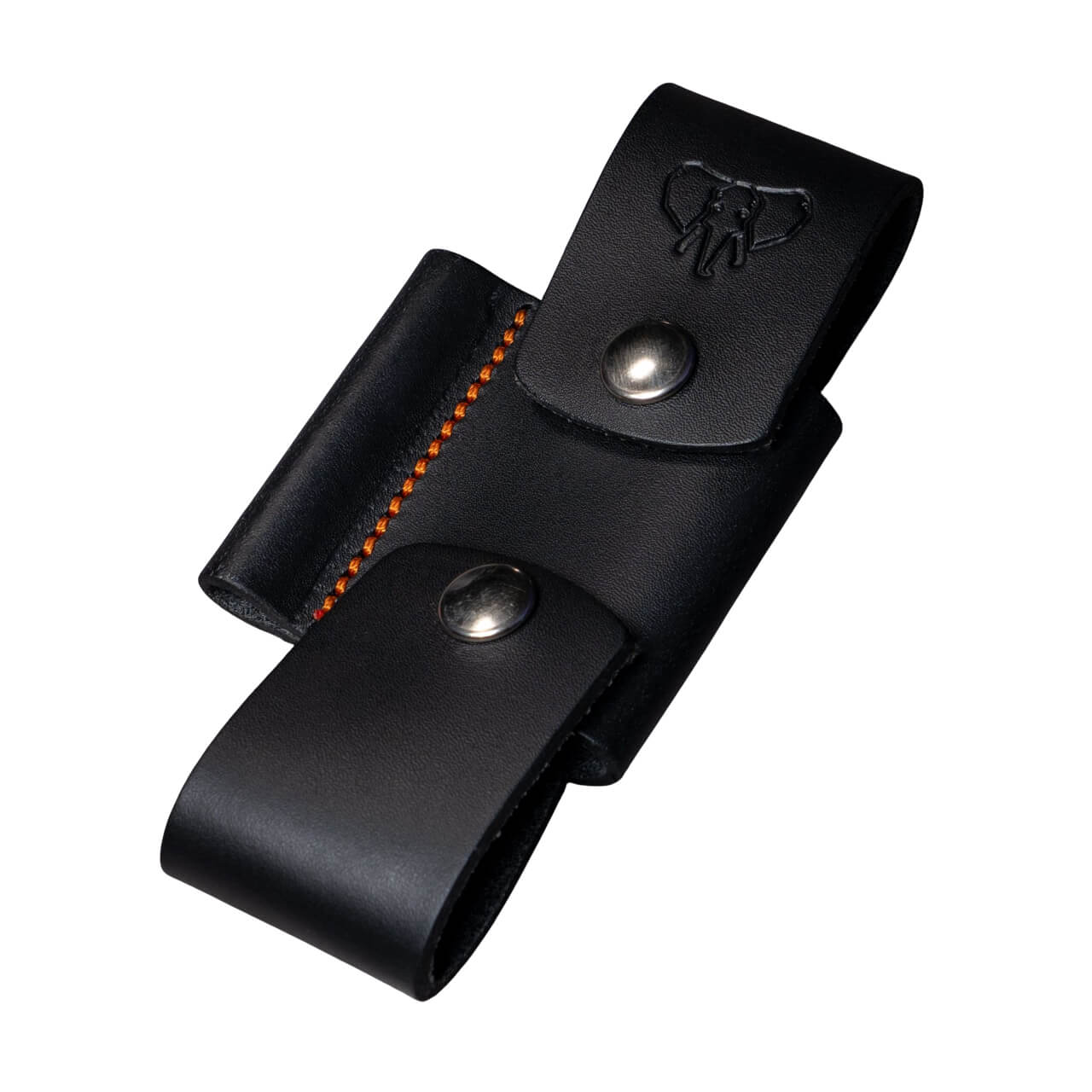 Accouplement en cuir noir et tissu Cudeman orange avec suppléments.