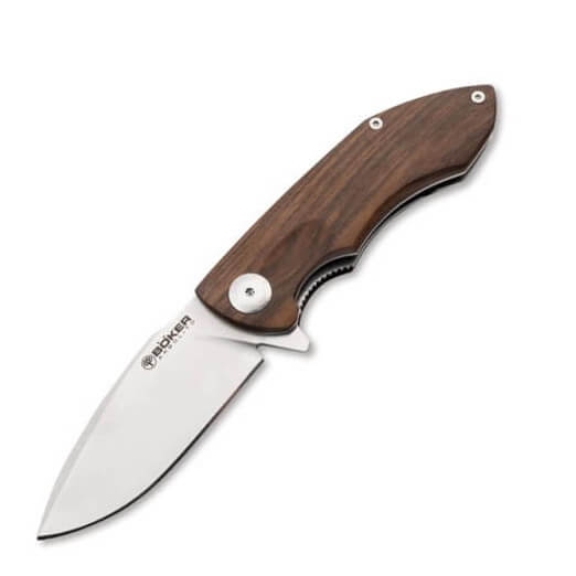 Outdoor pocket knife with guayacan wood