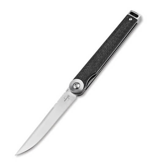 Japanese style tactical pocket knife with carbon fibre handle fro...