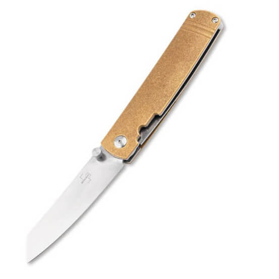 Japanese style tactical pocket knife with brass handle