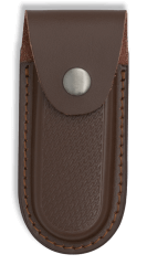 Etui de 15 cm en cuir marron avec embossage