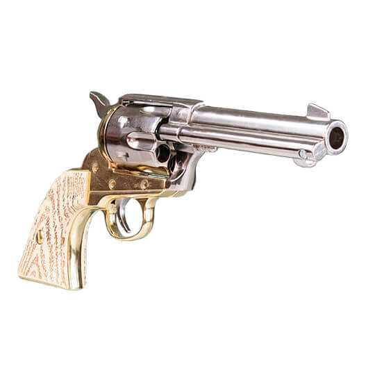 Réplica do revólver Colt 45 Kolser FAST DRAW 4’75 marfim niquelad...