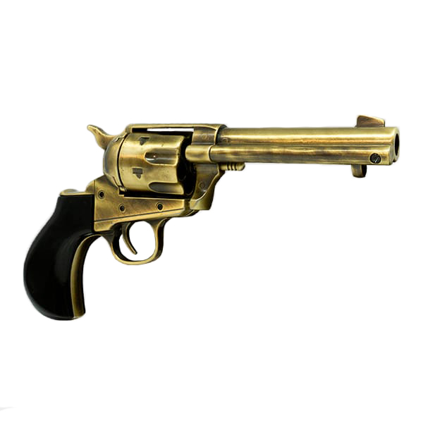 Réplica do revólver Thunderer Kolser com cabo preto e corpo em la...