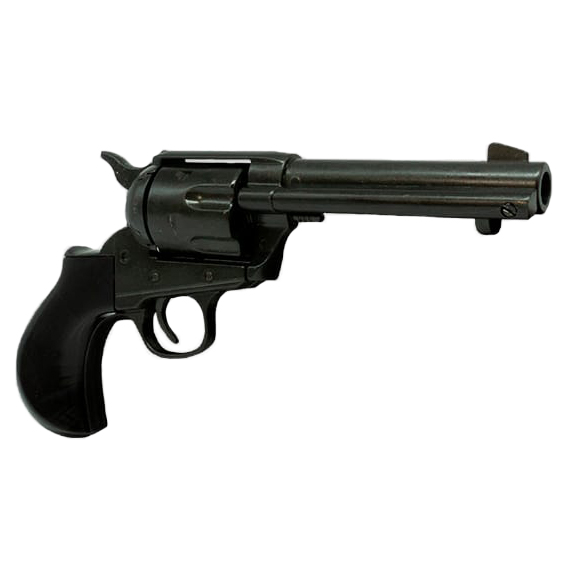 Réplica do revólver Thunderer Kolser com cabo preto e corpo preto