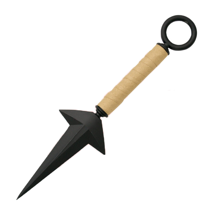 Cuchillo lanzador Naruto con mango trenzado marrón