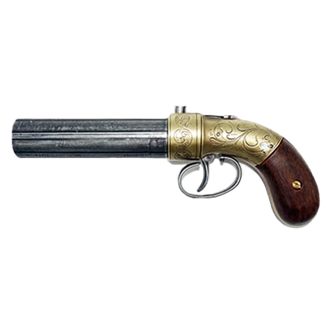 Allen & Thurber Pepperbox 6 tiros 1837 Acabamento Latão