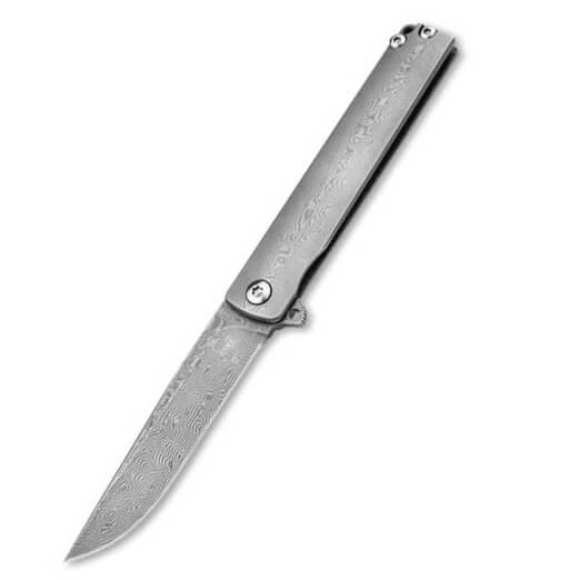 Navaja de bolsillo con estilo tactico de acero de Damasco