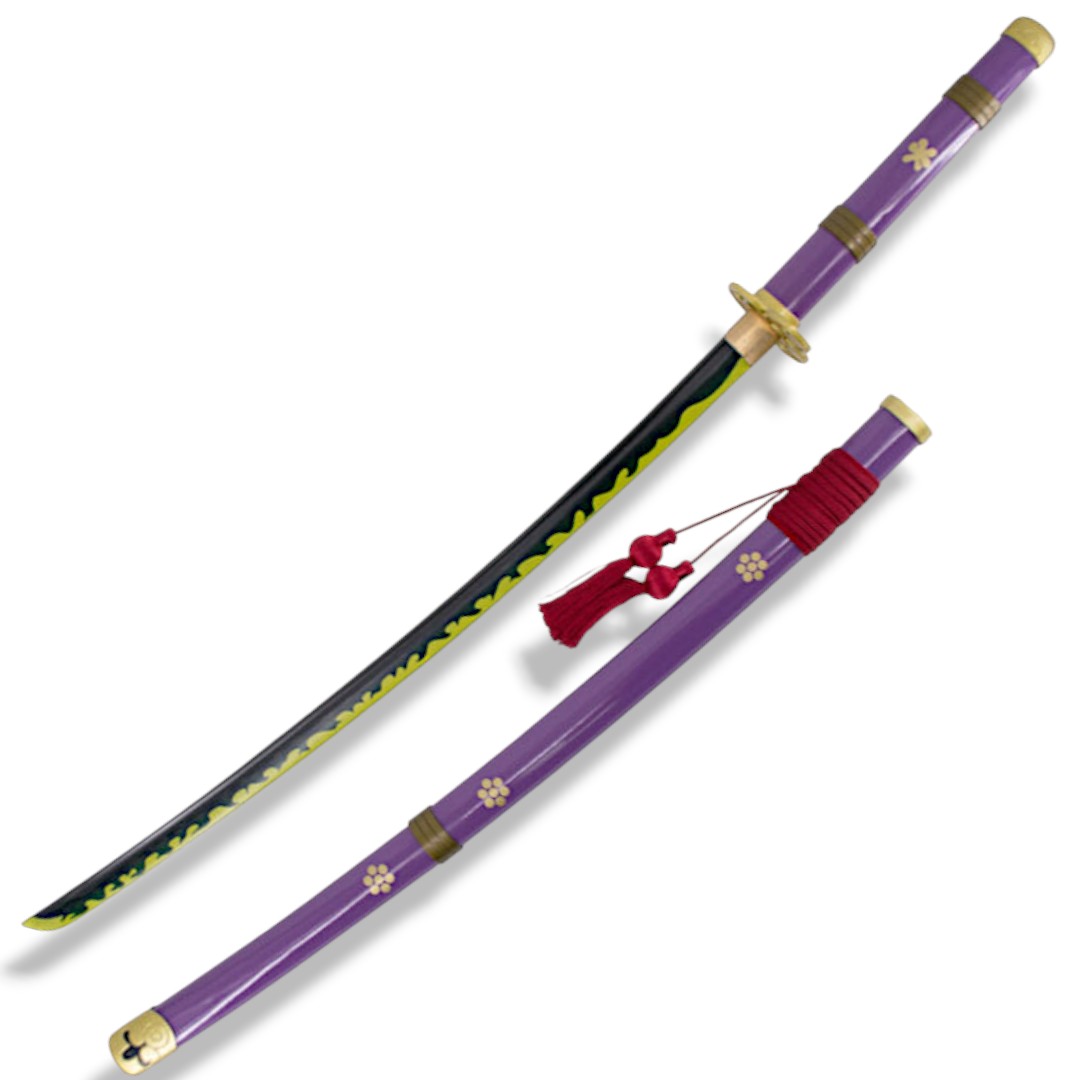 Funktionelles Katana Enma von Zoro aus One Piece lila mit goldene...