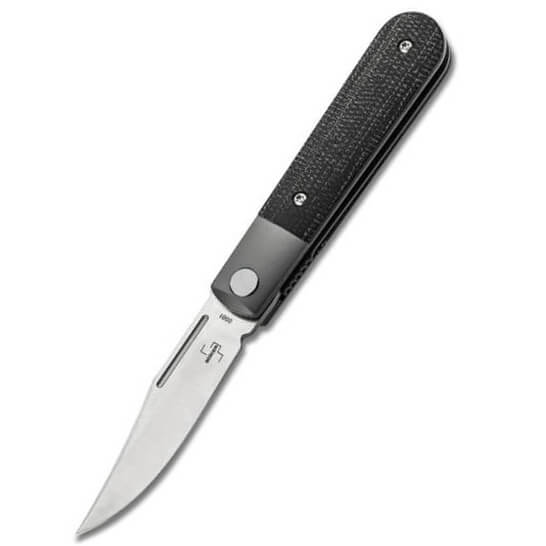 Navaja de bolsillo de mango de micarta negra con bloqueo de linea