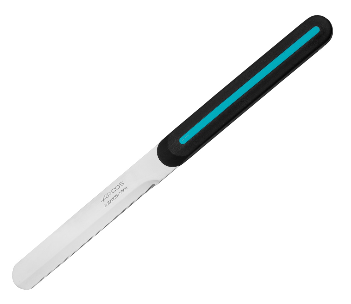 Arcos Nitrum schwarz-blaues Tafelmesser mit 10 cm Micro-Perlen-Kl...