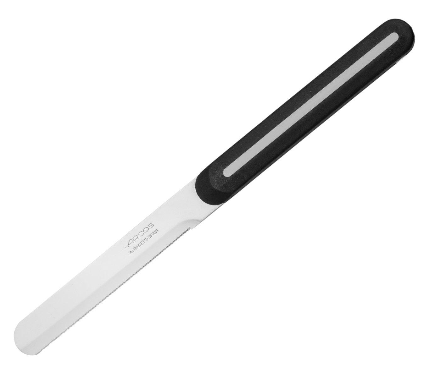 Arcos Nitrum schwarz-weißes Tafelmesser mit 10 cm Mikroperlenklin...