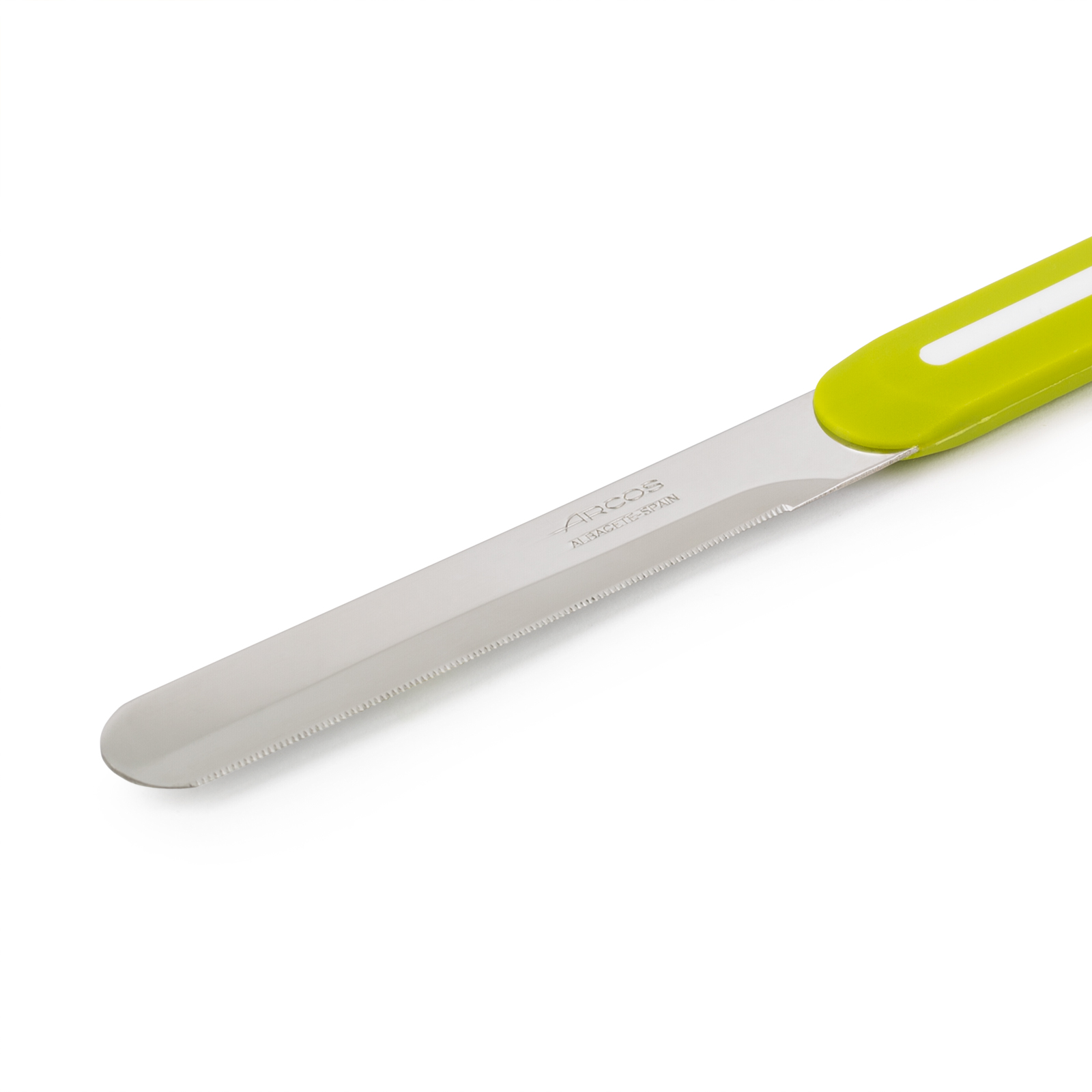 Arcos Nitrum grünes Tafelmesser mit 10 cm Micro-Pearl-Klinge