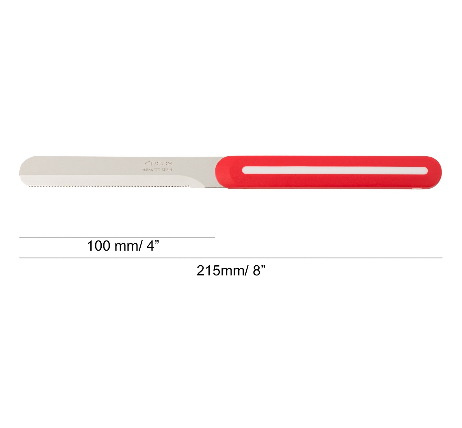 Arcos Nitrum rotes Tafelmesser mit 10 cm Micro-Pearl-Klinge