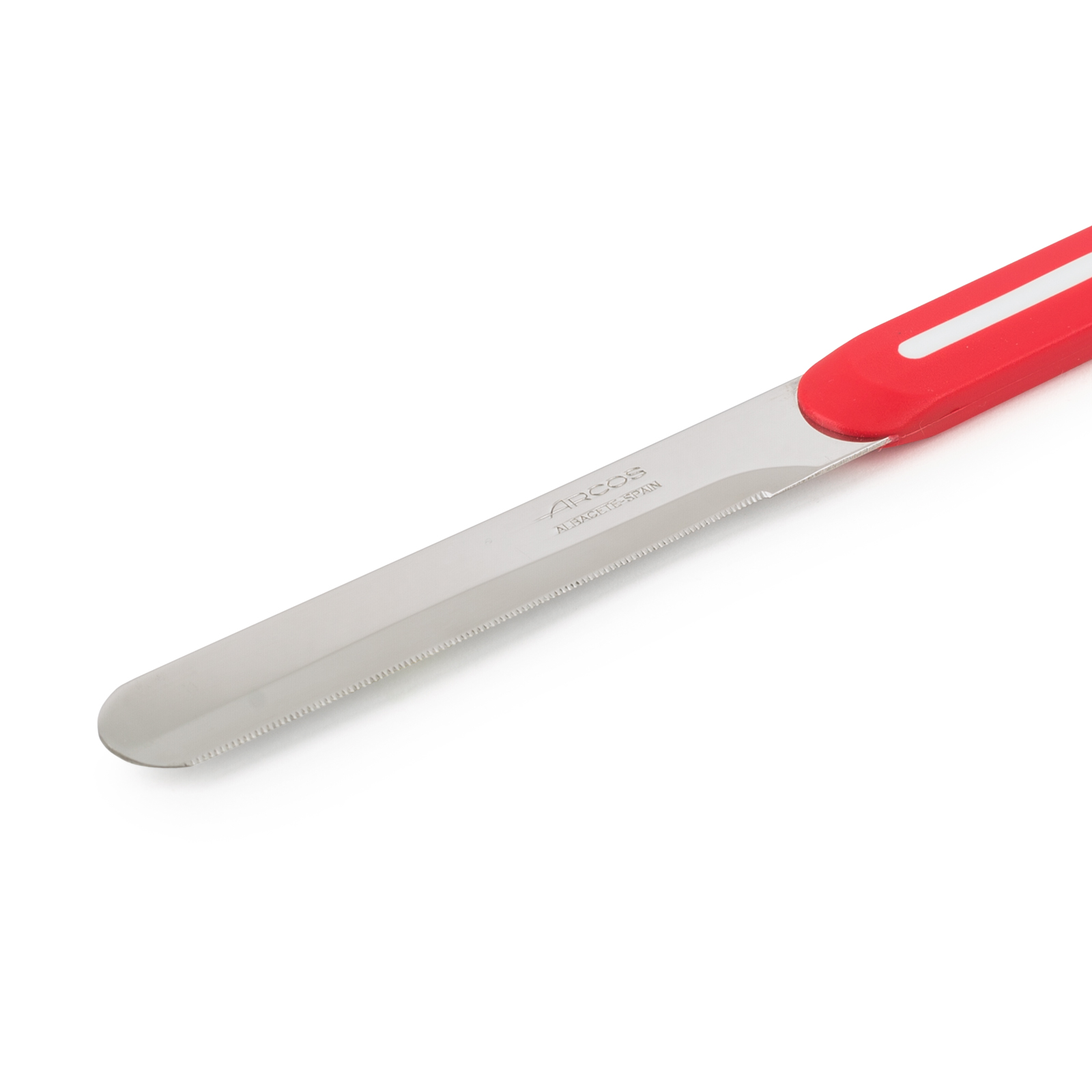 Arcos Nitrum rotes Tafelmesser mit 10 cm Micro-Pearl-Klinge