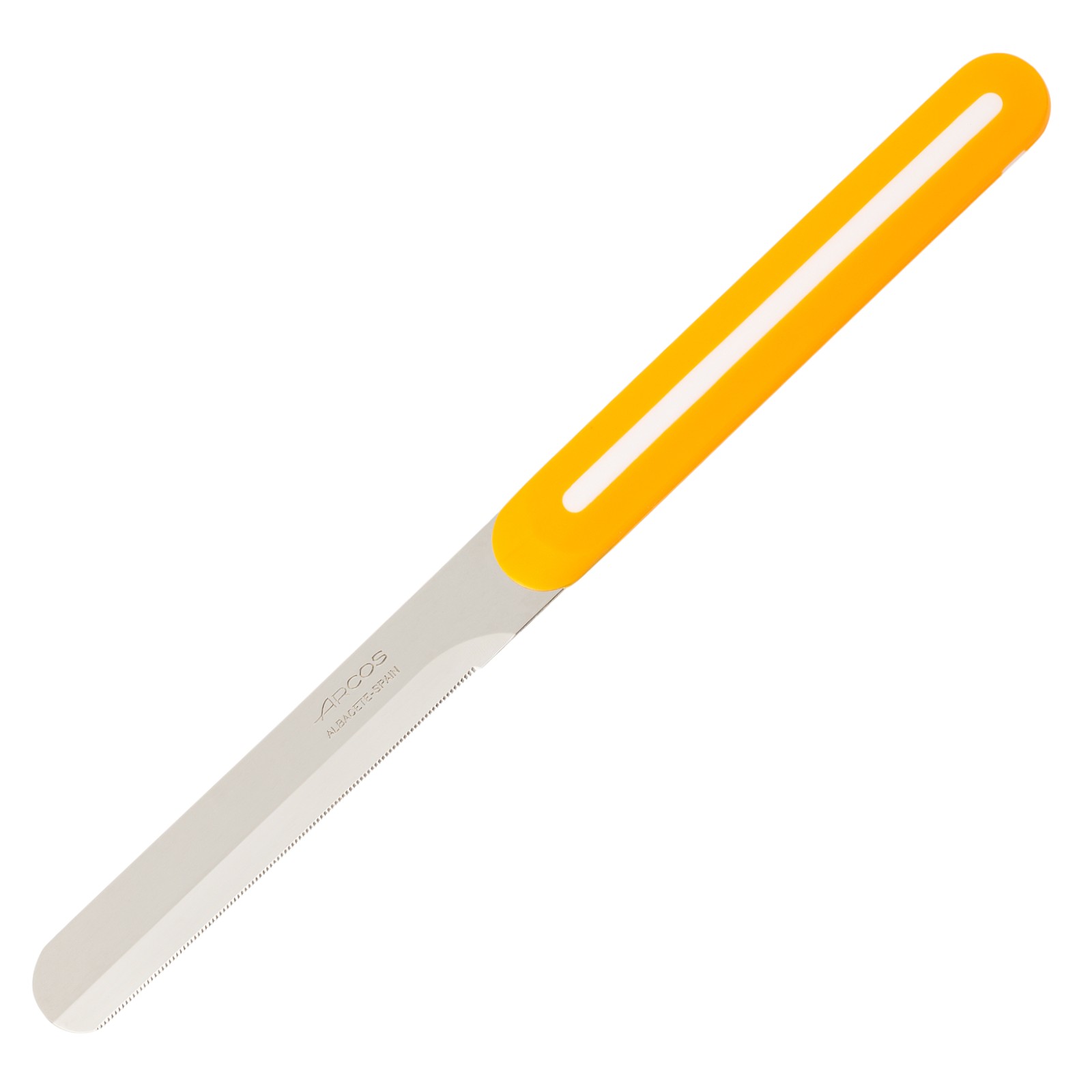 Arcos Nitrum orange Tafelmesser mit 10 cm Micro-Pearl-Klinge