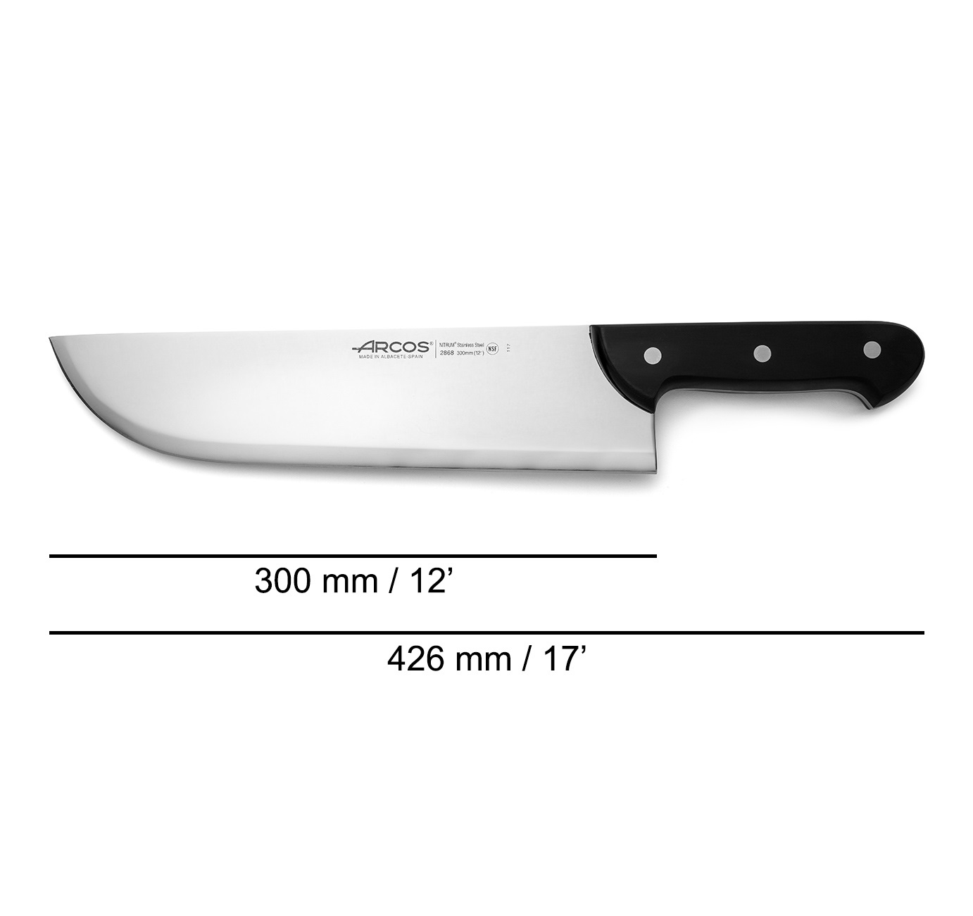 Arcos Universal-Fleischermesser mit 30 cm breiter Klinge und Polyoxymethylen-Griff