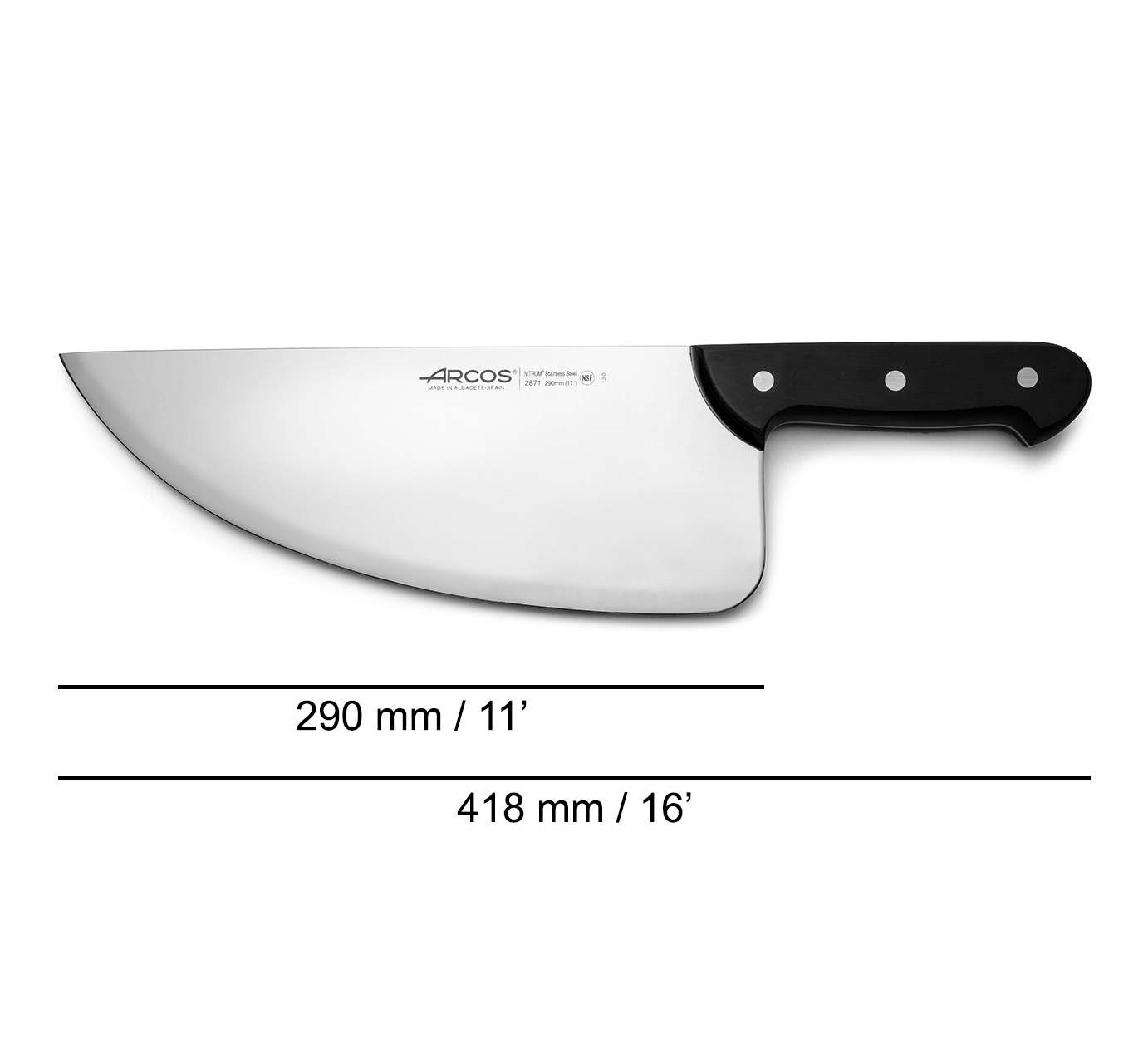 Arcos Universal-Fischhändlermesser mit 29 cm breiter Klinge und Polyoxymethylen-Griff