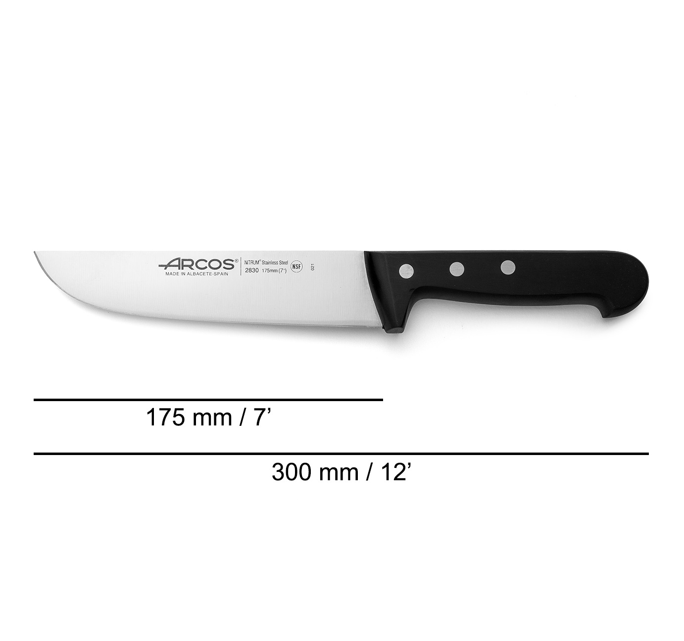 Arcos Universal-Fleischermesser mit 17,5 cm Klinge und Polyoxymethylen-Griff