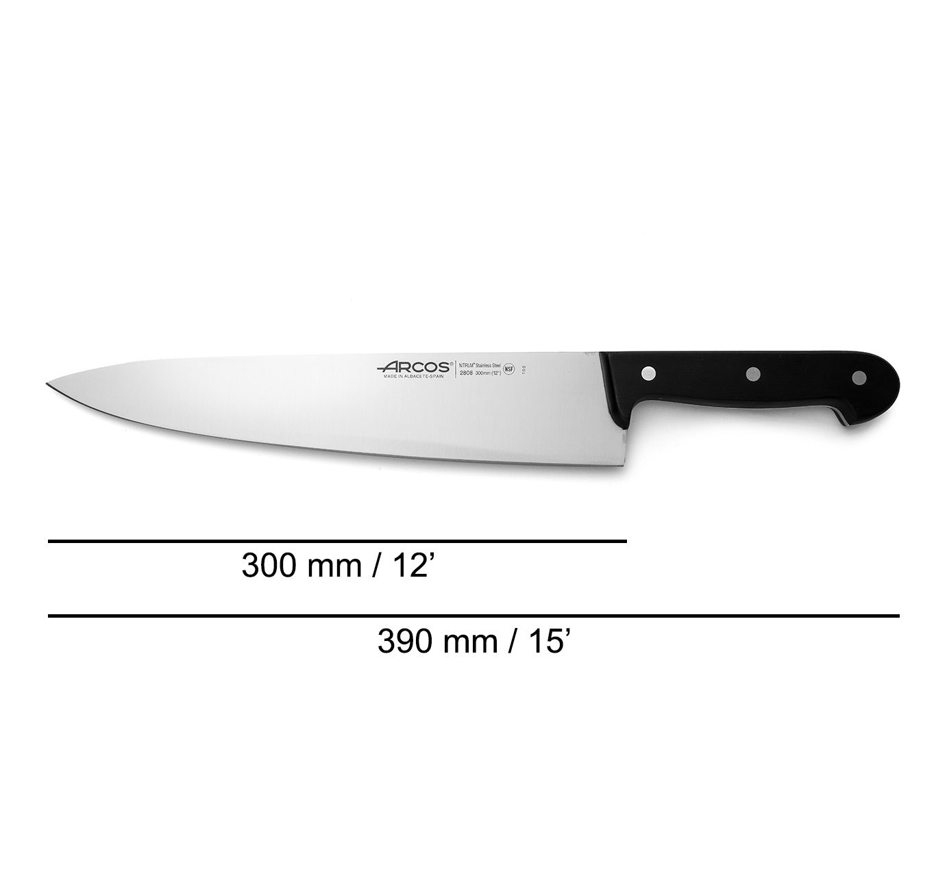 Arcos Universal-Kochmesser mit 30 cm Klinge und Polyoxymethylen-Griff