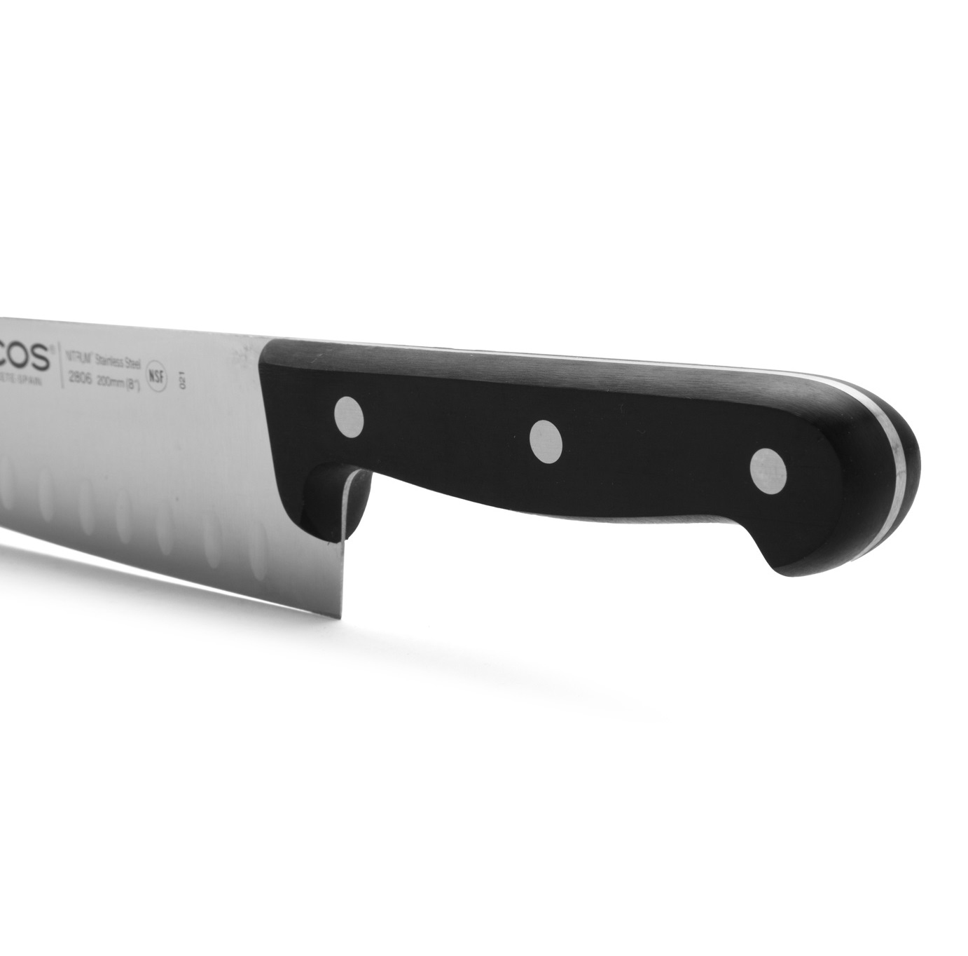 Arcos Universal-Kochmesser mit 20 cm langer Hohlschliffklinge und Polyoxymethylen-Griff