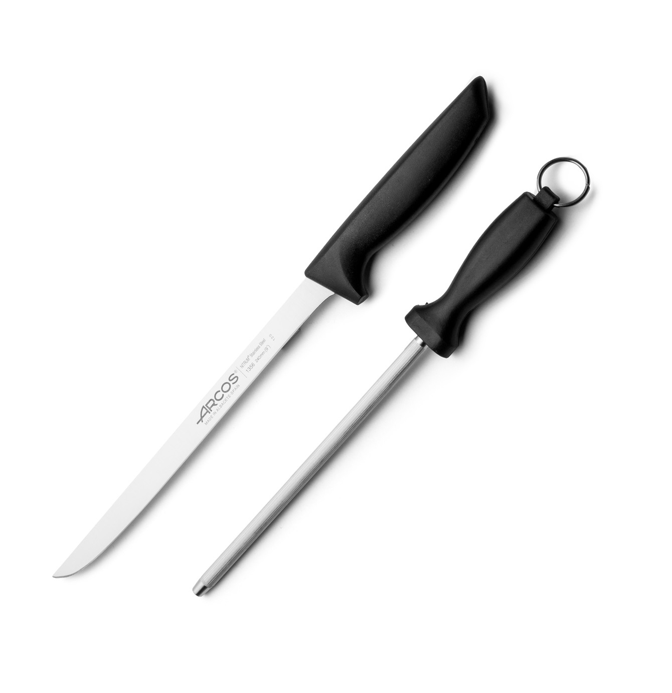 Schinkenmesser- und Wetzstahl-Set der Serie Arcos Niza