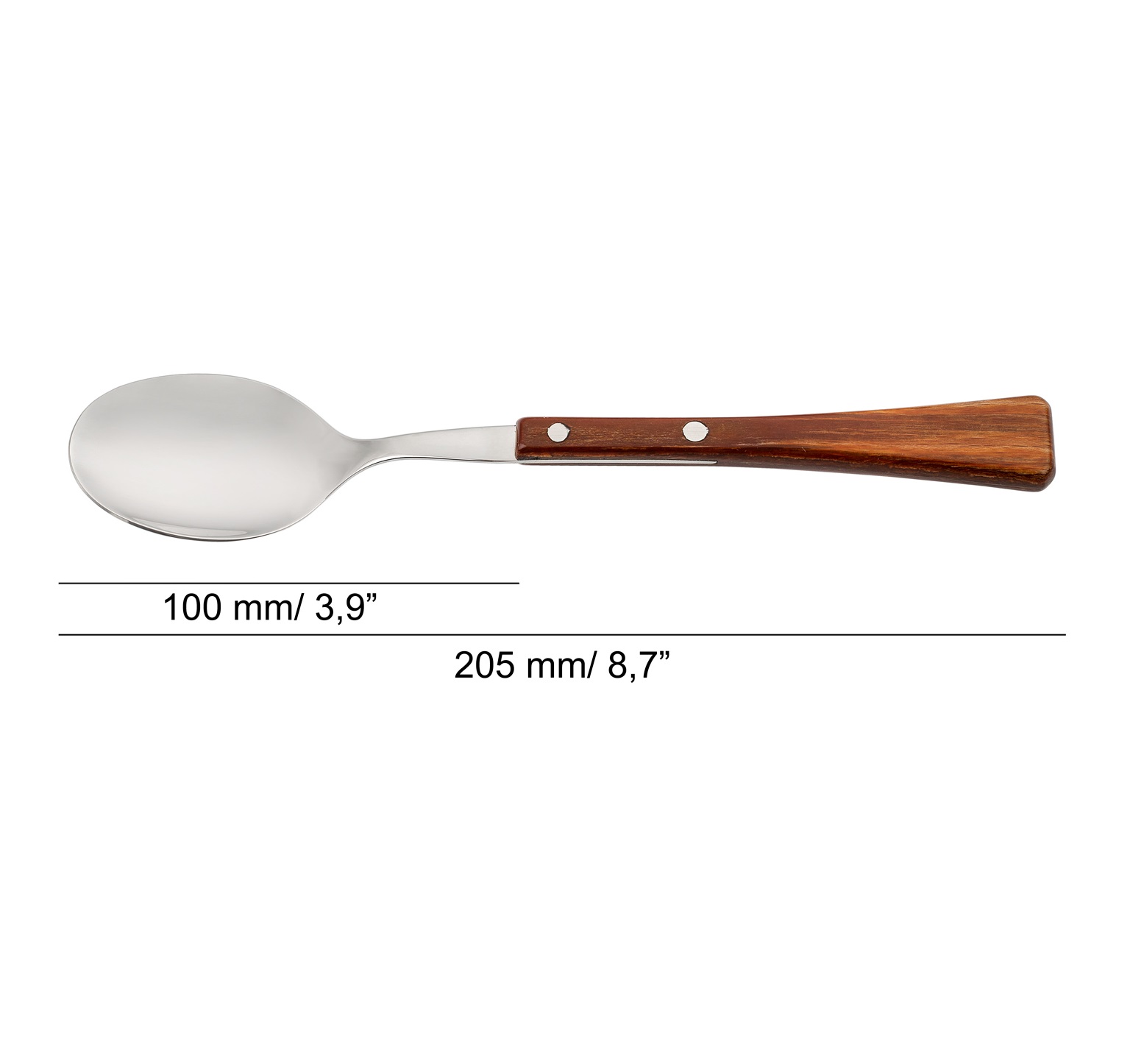 12 cuillères à soupe Arcos Manchega de 205 mm avec manches en bois compressé