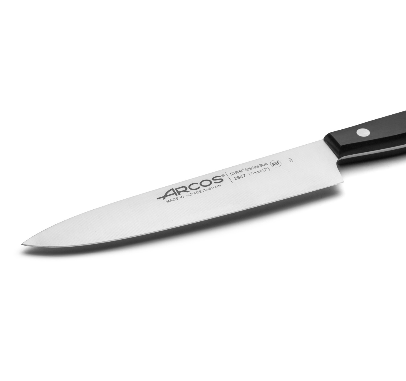 Couteau de chef Arcos Universal 170 mm avec manche en polyoxyméthylène noir
