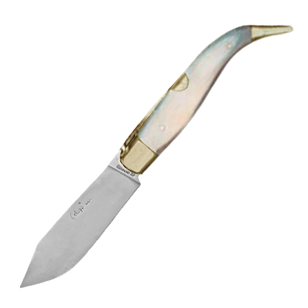 Pastora Albacete penknife with bull horn handle and brass ferrule...